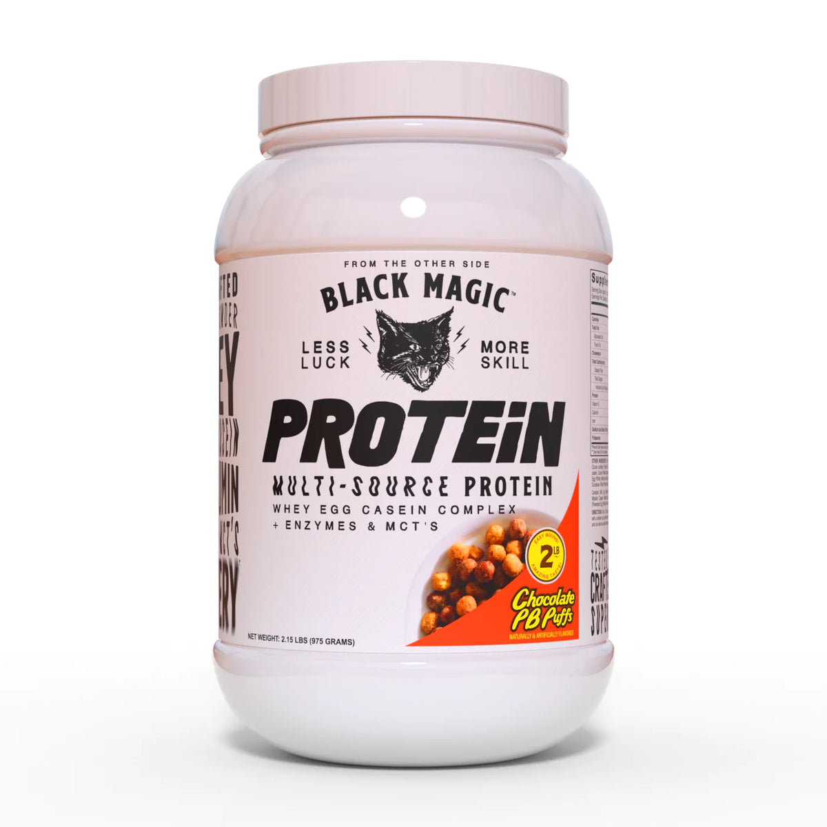 multi-source chocolate peanut butter puffs protein powder