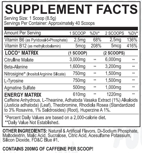 myblox loco pre-workout watermelon supplement facts